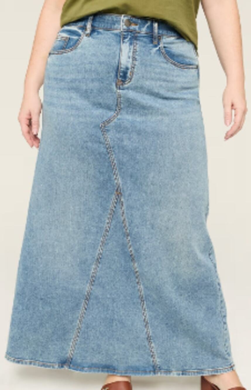 Lane Bryant Modest High Rise Denim Maxi Skirt sz 24